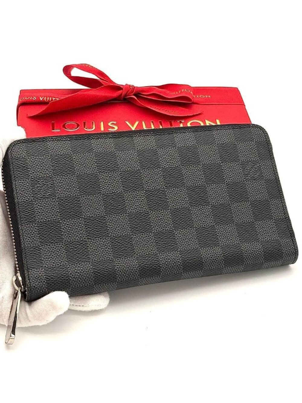 Louis Vuitton Wallet Damier Graphite Zippy Organizer Black